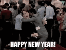 Funny New Year Eddi Murphy Hugging Man GIF