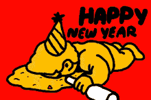 Funny New Year Man Puking After Party GIF 