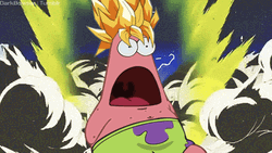 Funny Patrick Doing Super Saiyan  GIF