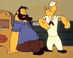 Funny Popeye Punching Bluto GIF