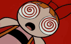 Funny Powerpuff Blossom Hypnosis Red Spiral Eye GIF