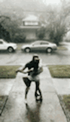 Funny Rain Sweet Dancing And Kissing Couple GIF