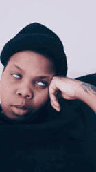 Funny Rolls Eyes Of Lady In Black GIF