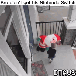 Funny Santa Inflatable Beaten Up GIF