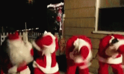 Funny Santa Wannabes Head Banging GIF