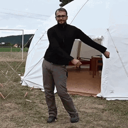 Funny Shimmy Dance Camping Tent GIF