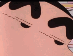 Funny Shin Chan Eyebrows Up GIF