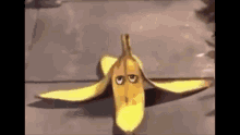 Funny Shocked Cartoon Banana Peel