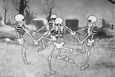 Funny Skeleton Circling Around GIF