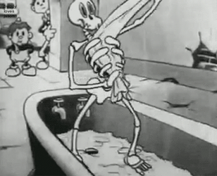 Funny Skeleton Taking A Bath GIF
