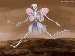 Funny Skeleton With Fairy Wand And Wings GIF