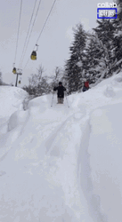 Funny Skiing Fail Slide  GIF