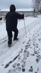  Funny Skiing Footprints GIF