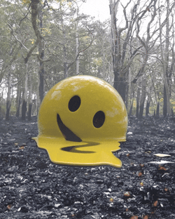 Funny Smiley Emoji Melting Down GIF