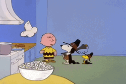 Funny Snoopy Thanksgiving And Charlie Witch Costume  GIF
