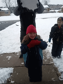 Funny Snow Ball Kid GIF