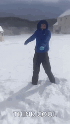Funny Snow Kid Dancing Think Cool GIF