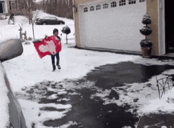 Funny Snow Kid Sliding Fail GIF