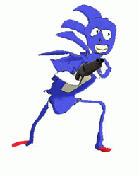 Funny Sonic Running With Long Legs GIF