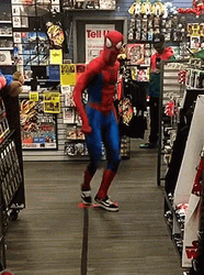 Funny Spiderman Store Dance GIF