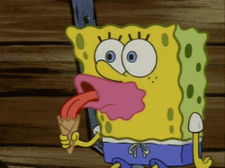 Funny SpongeBob Ice Cream Lick GIF
