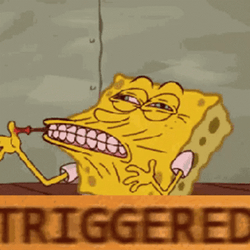 Funny SpongeBob Protruding Mouth Triggered Meme GIF