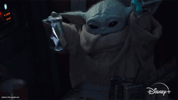 Funny Star Wars Character Baby Yoda Hands Up GIF
