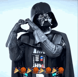 Funny Star Wars Character Darth Vader Heart Hand GIF