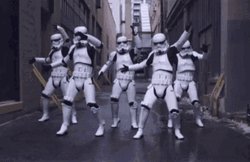 Funny Star Wars Star Troopers Group Dance GIF