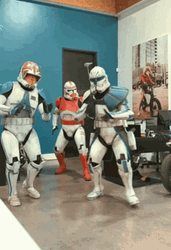 Funny Star Wars Storm Trooper Cosplayers GIF