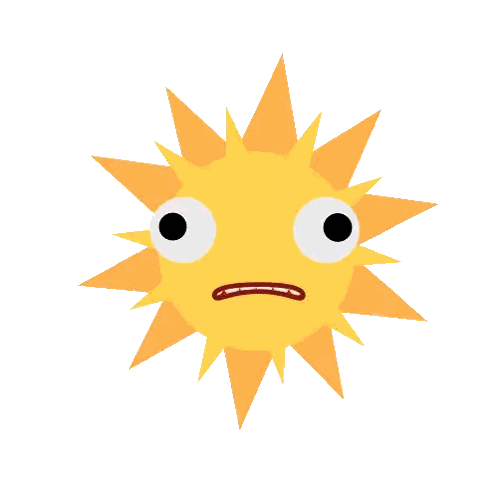 Funny Sun Cartoon Sticker