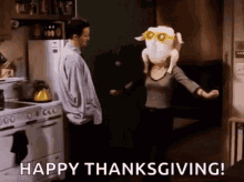 Funny Thanksgiving Hilarious Turkey Head Dance GIF
