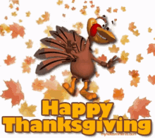 Funny Thanksgiving Turkey Dancing Animation GIF