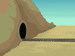 Funny Train Tunnel Crash  GIF
