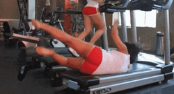 Funny Treadmill Gym Work Out Fail GIF