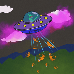 Funny Ufo Art Taking Shrimps GIF