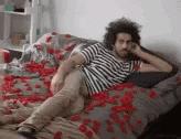 Funny Valentines Flower On Bed GIF