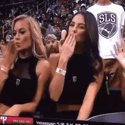 Funny Video Bomber Blowing Kisses GIF