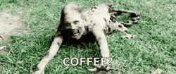 Funny Walking Dead Zombie Coffee GIF