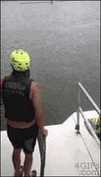 Funny Water Skiing Back Flip GIF