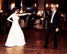 Funny Wedding Disco Dancing Couple GIF