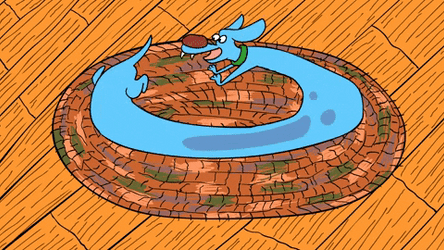 Funny Wiener Animation Dog Chasing Tail GIF