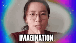 Funny Woman Rainbow Imagination GIF