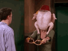 Funny Woman With Turkey Head GIF