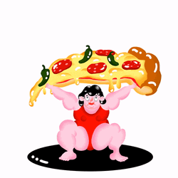 Funny Workout Pizza Hungry Animation GIF