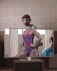 Funny Workout TV Exercise Meme  GIF