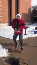Funny Xmas Santa Hat Irish Dance GIF