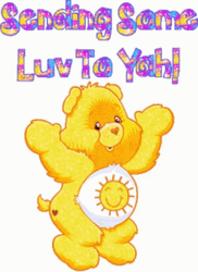 Funshine Care Bear Sending Some Luv GIF