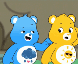 Funshine Hugging Grumpy Care Bear GIF