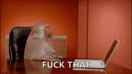 Furious Monkey Computer Pushed Away GIF